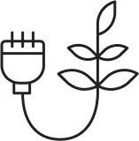 コンセントと植物が融合したアイコン